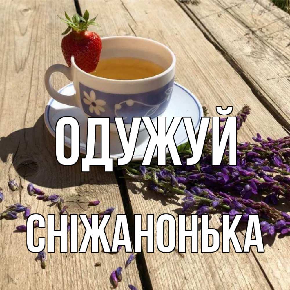Открытка на каждый день з підписом, Сніжанонька Одужуй чай Прикольна листівка з побажанням онлайн скачати безкоштовно 