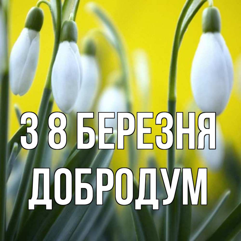 Открытка на каждый день з підписом, Добродум З 8 БЕРЕЗНЯ весенние цветы Прикольна листівка з побажанням онлайн скачати безкоштовно 