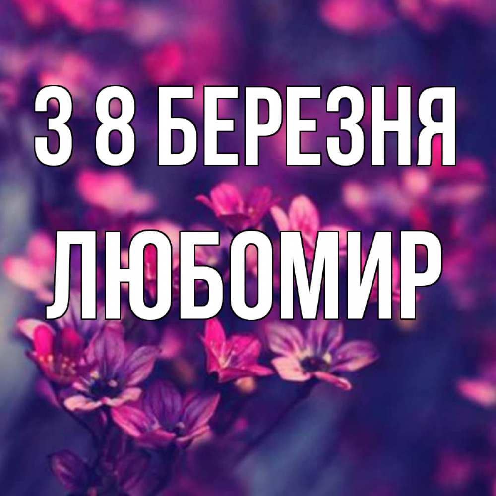 Открытка на каждый день з підписом, Любомир З 8 БЕРЕЗНЯ небольшие цветы 1 Прикольна листівка з побажанням онлайн скачати безкоштовно 