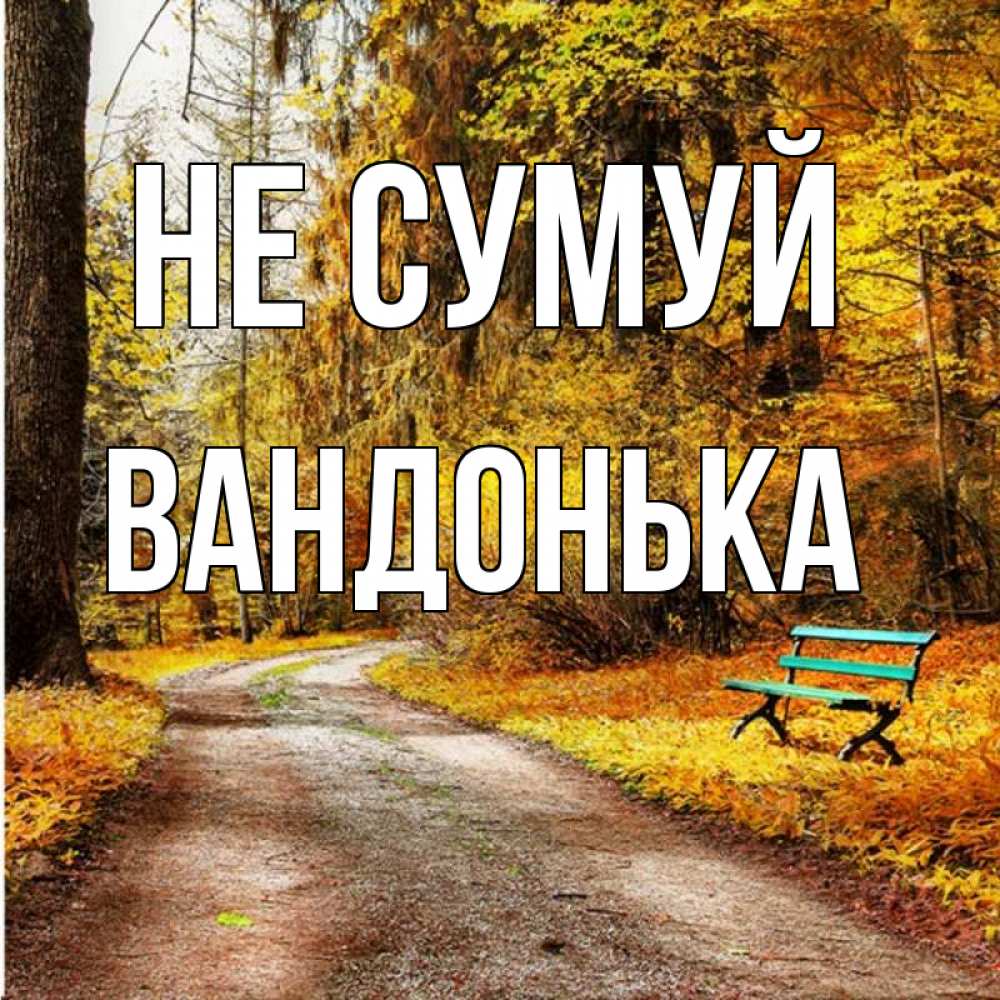 Открытка на каждый день з підписом, Вандонька Не сумуй зеленая лавочка Прикольна листівка з побажанням онлайн скачати безкоштовно 