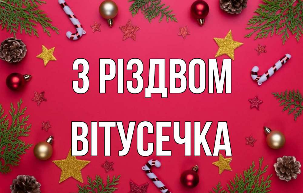 Открытка на каждый день з підписом, Вітусечка З Різдвом с рождеством Прикольна листівка з побажанням онлайн скачати безкоштовно 