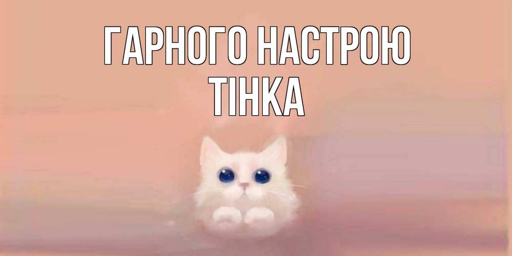 Открытка на каждый день з підписом, Тінка Гарного настрою кошка Прикольна листівка з побажанням онлайн скачати безкоштовно 