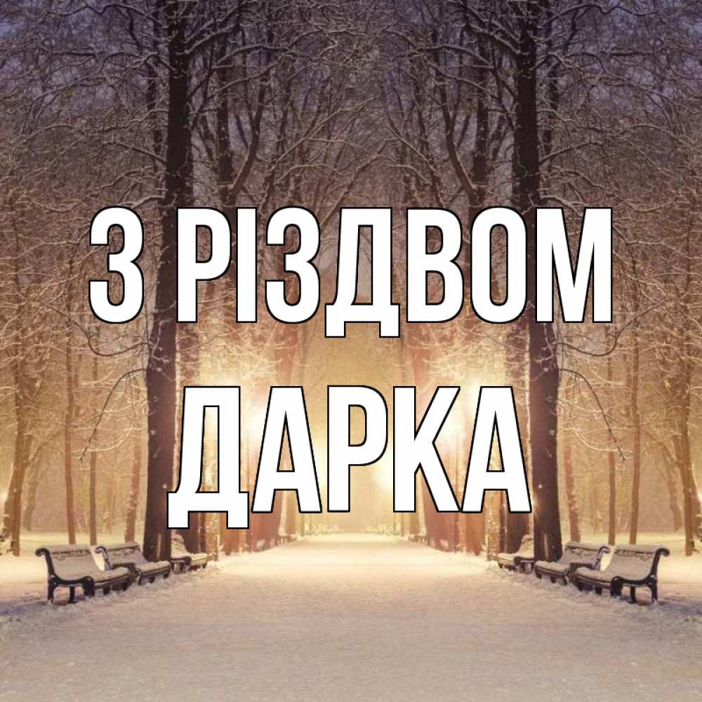 Открытка на каждый день з підписом, Дарка З Різдвом зима, парк, фонарь, лес Прикольна листівка з побажанням онлайн скачати безкоштовно 
