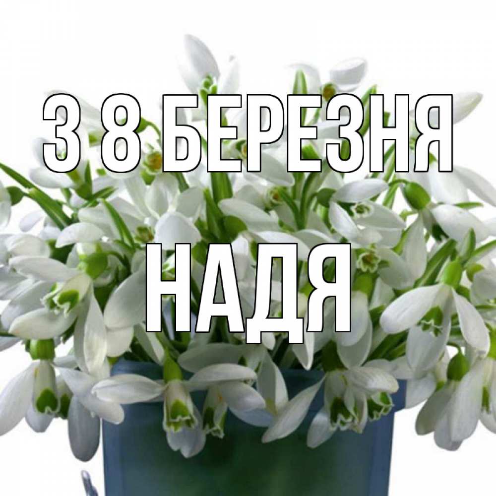 Открытка на каждый день з підписом, Надя З 8 БЕРЕЗНЯ цветы к международному женскому дню Прикольна листівка з побажанням онлайн скачати безкоштовно 