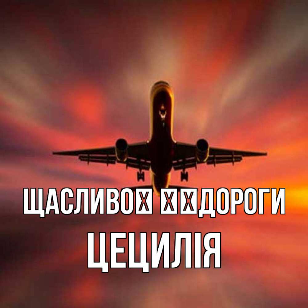 Открытка на каждый день з підписом, Цецилія Щасливої ​​дороги самолет набирает высоту Прикольна листівка з побажанням онлайн скачати безкоштовно 