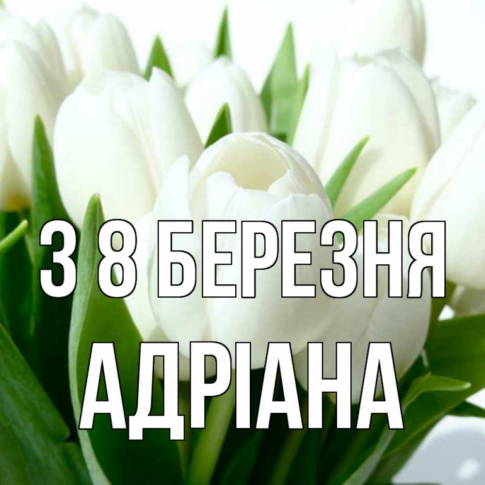 Открытка на каждый день з підписом, Адріана З 8 БЕРЕЗНЯ цветы Прикольна листівка з побажанням онлайн скачати безкоштовно 