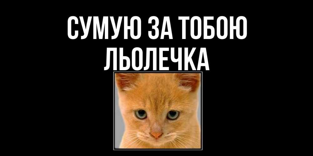 Открытка на каждый день з підписом, Льолечка Сумую за тобою открытки рыжий котенок скучает по тебе Прикольна листівка з побажанням онлайн скачати безкоштовно 
