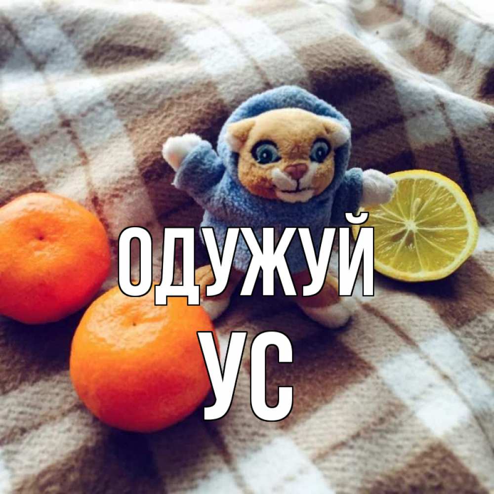 Открытка на каждый день з підписом, Ус Одужуй вот тебе апельсинка и лимон Прикольна листівка з побажанням онлайн скачати безкоштовно 