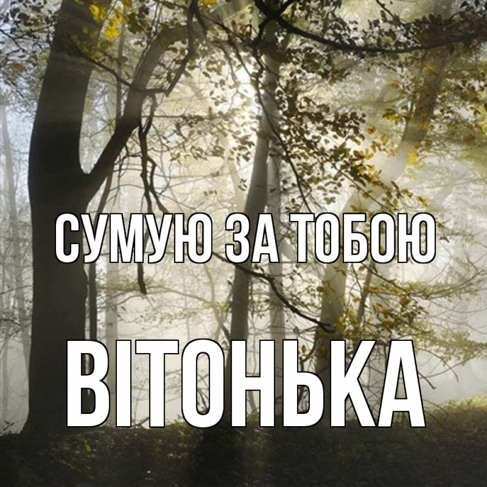 Открытка на каждый день з підписом, Вітонька Сумую за тобою грустно Прикольна листівка з побажанням онлайн скачати безкоштовно 
