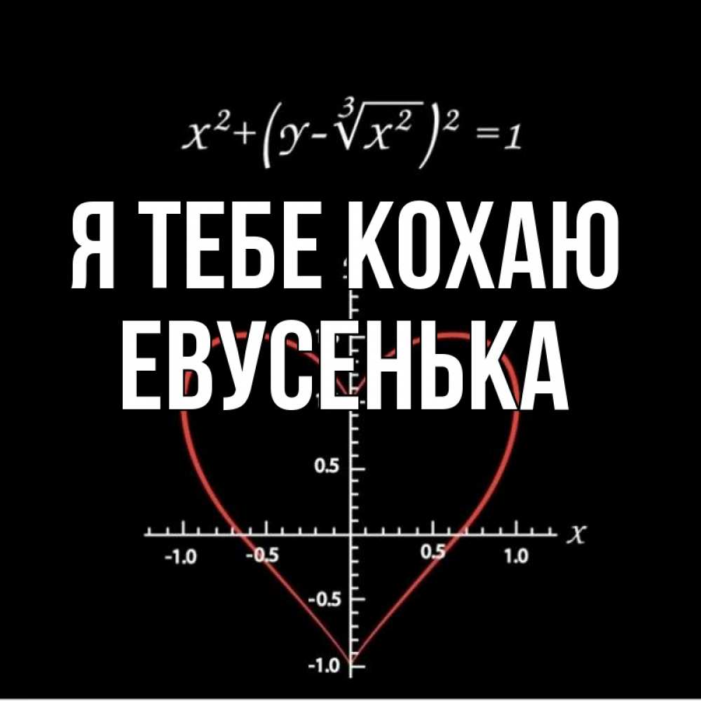 Открытка на каждый день з підписом, Евусенька Я тебе кохаю сердечная формула Прикольна листівка з побажанням онлайн скачати безкоштовно 
