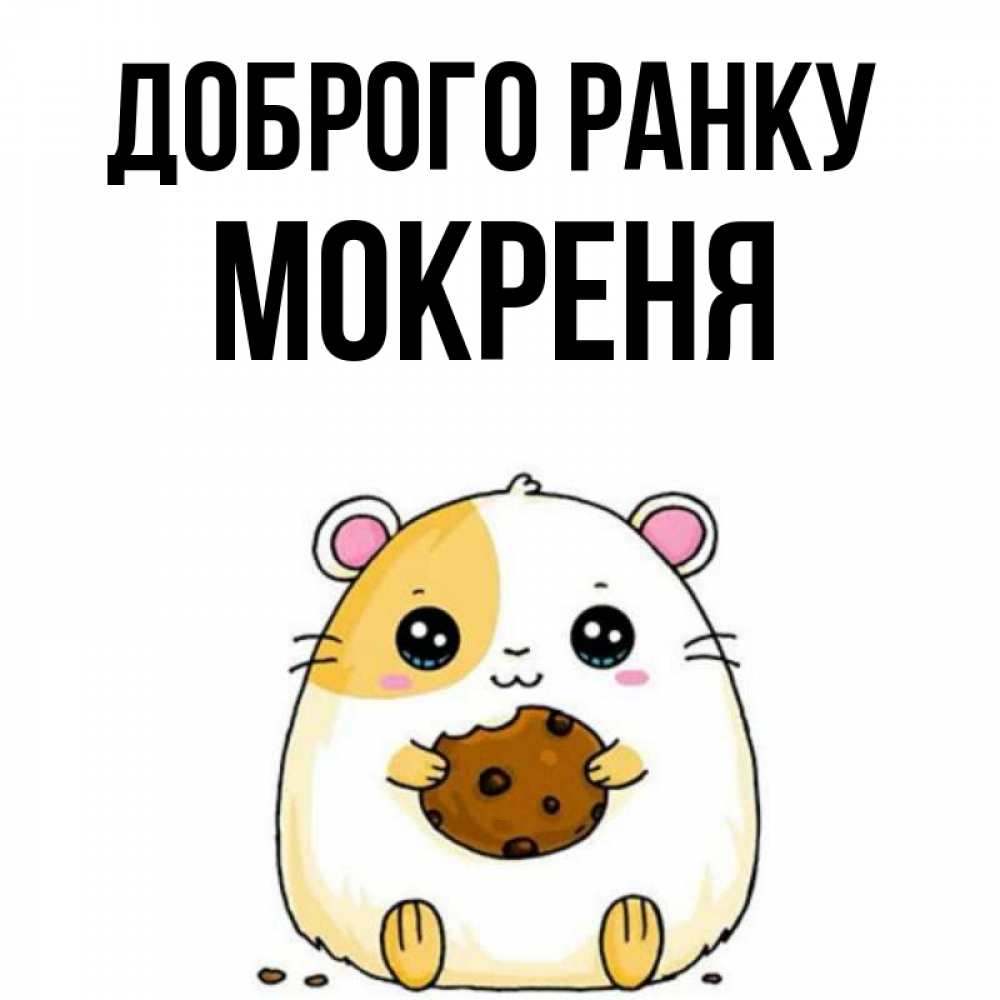 Открытка на каждый день з підписом, Мокреня Доброго ранку есть печеньку. Утречко Прикольна листівка з побажанням онлайн скачати безкоштовно 