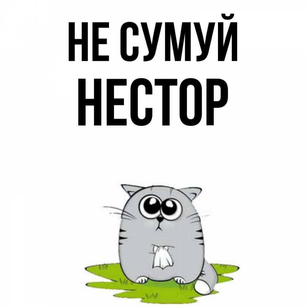 Открытка на каждый день з підписом, Нестор Не сумуй грустный котяра Прикольна листівка з побажанням онлайн скачати безкоштовно 