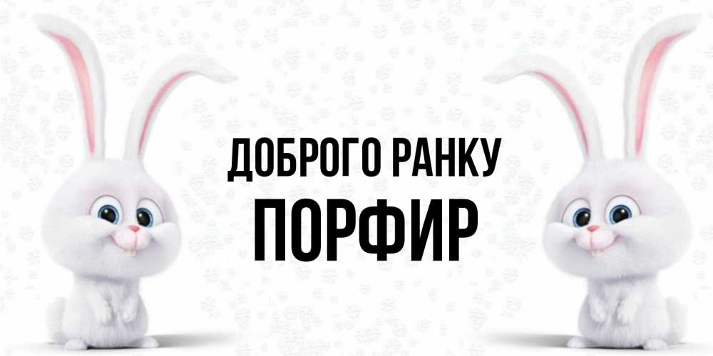 Открытка на каждый день з підписом, Порфир Доброго ранку кролики с длинными ушками Прикольна листівка з побажанням онлайн скачати безкоштовно 