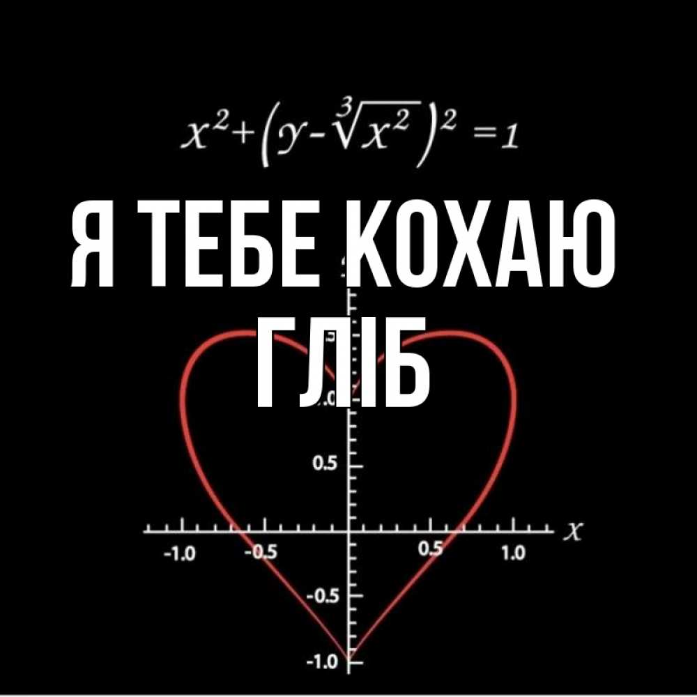 Открытка на каждый день з підписом, Гліб Я тебе кохаю сердечная формула Прикольна листівка з побажанням онлайн скачати безкоштовно 