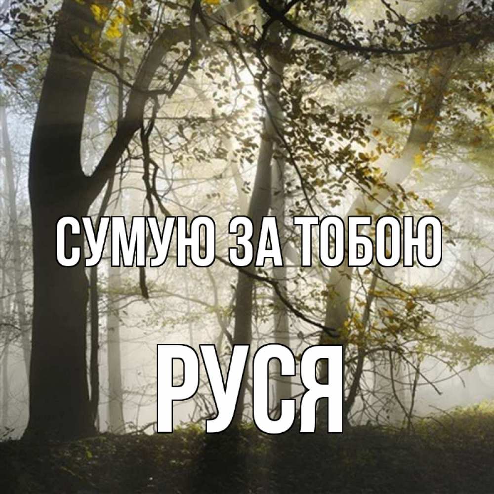Открытка на каждый день з підписом, Руся Сумую за тобою грустно Прикольна листівка з побажанням онлайн скачати безкоштовно 