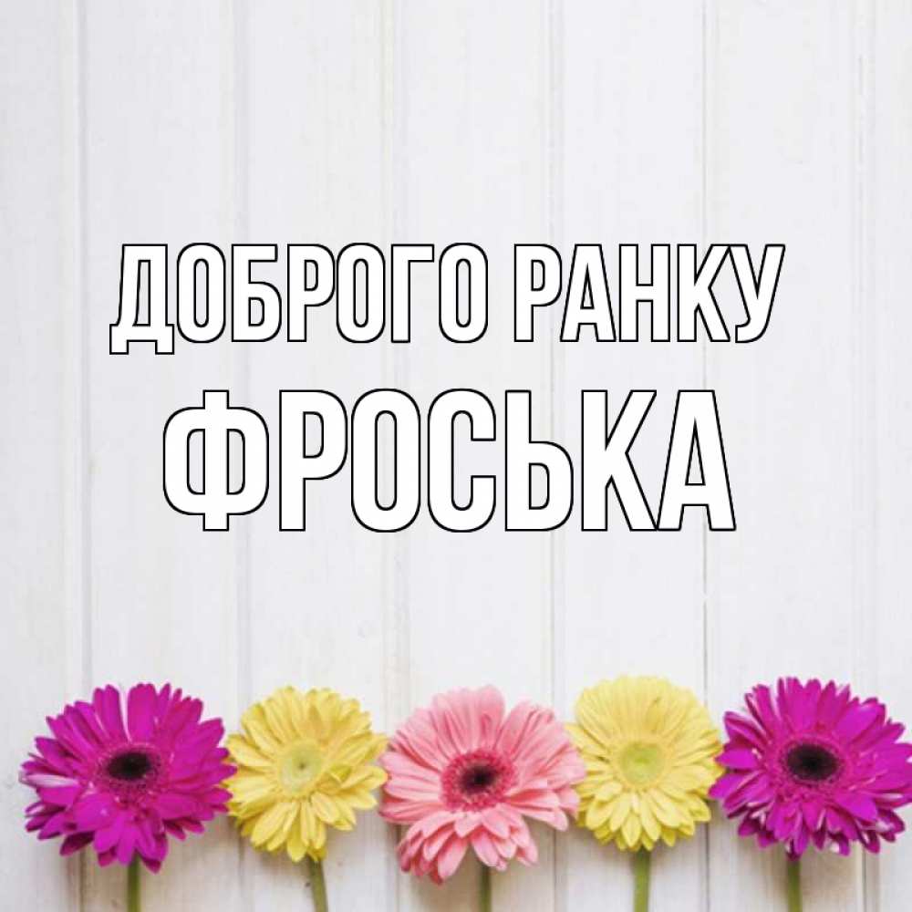 Открытка на каждый день з підписом, Фроська Доброго ранку красный желтый и розовый цветок Прикольна листівка з побажанням онлайн скачати безкоштовно 
