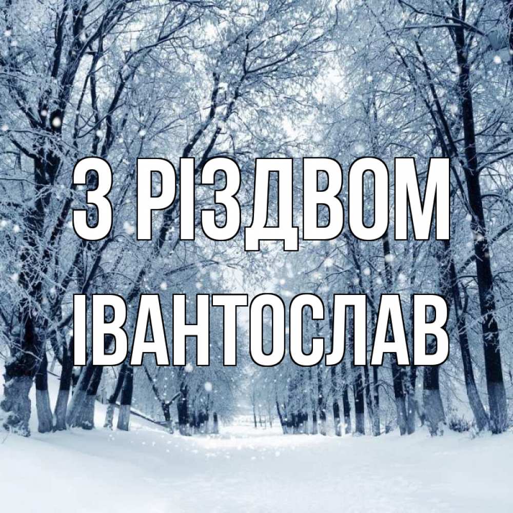 Открытка на каждый день з підписом, Івантослав З Різдвом снег, лес, парк Прикольна листівка з побажанням онлайн скачати безкоштовно 