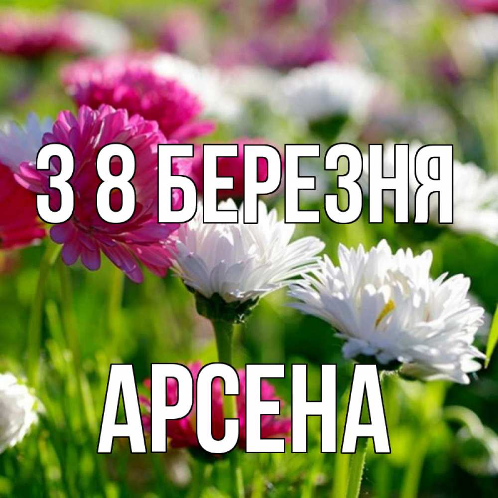 Открытка на каждый день з підписом, Арсена З 8 БЕРЕЗНЯ международный женский день 1 Прикольна листівка з побажанням онлайн скачати безкоштовно 