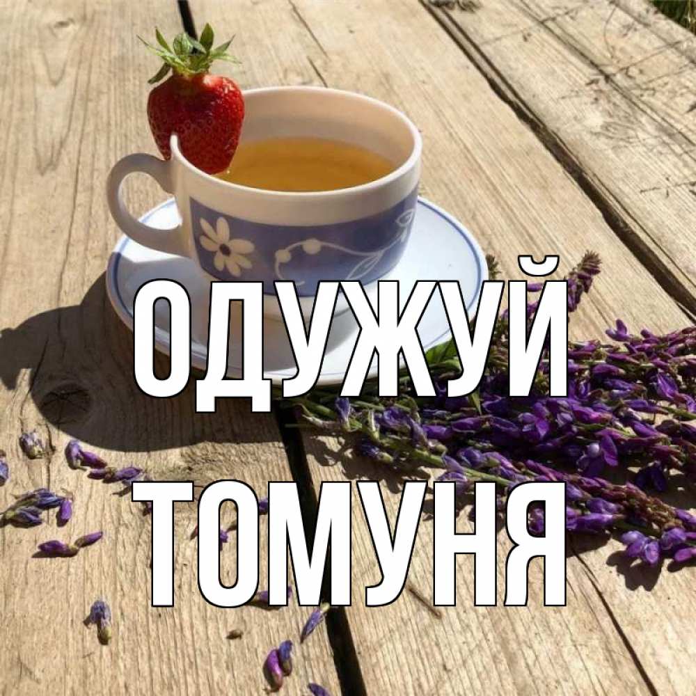 Открытка на каждый день з підписом, Томуня Одужуй чай Прикольна листівка з побажанням онлайн скачати безкоштовно 