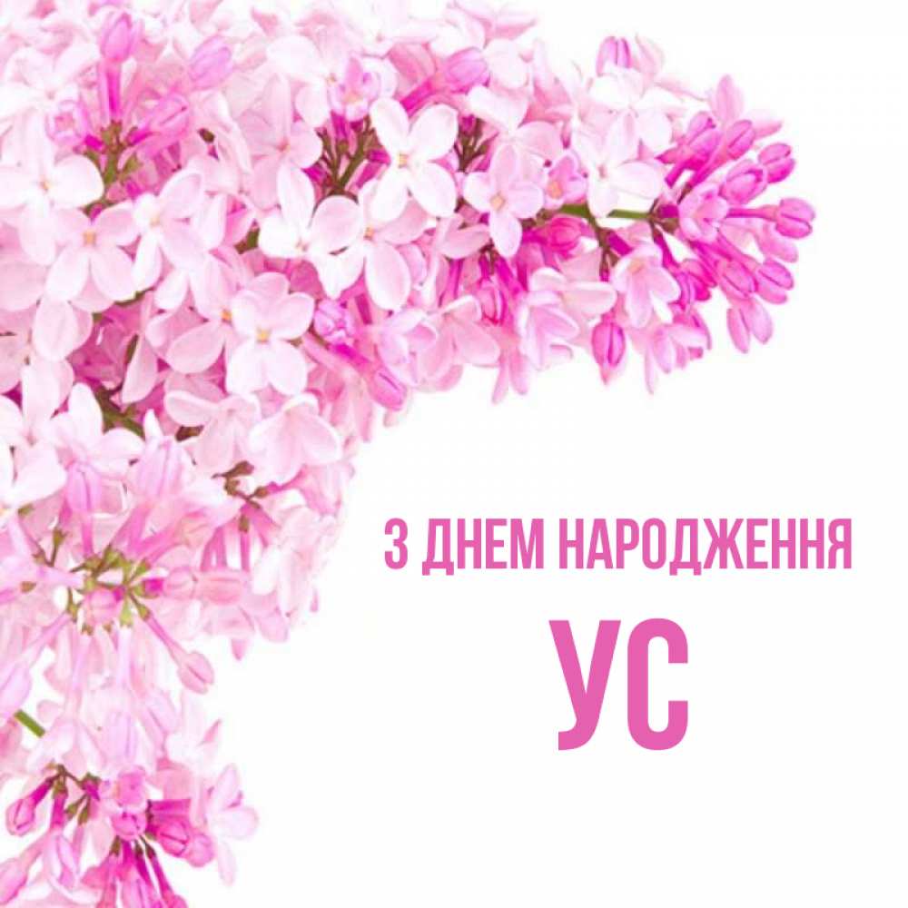Открытка на каждый день з підписом, Ус З Днем народження Сирень на белом фоне Прикольна листівка з побажанням онлайн скачати безкоштовно 