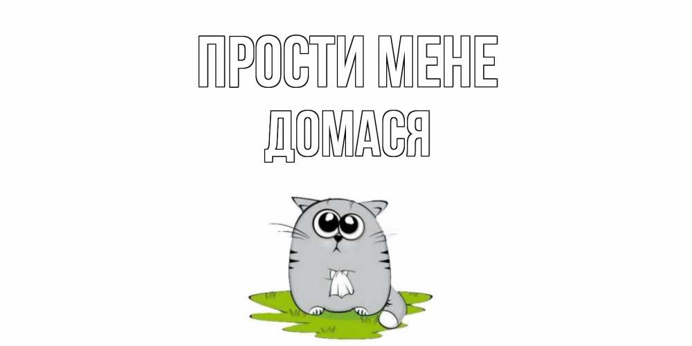 Открытка на каждый день з підписом, Домася Прости мене открытка с котиком просящим прощения Прикольна листівка з побажанням онлайн скачати безкоштовно 