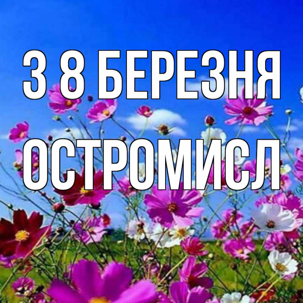 Открытка на каждый день з підписом, Остромисл З 8 БЕРЕЗНЯ цветы Прикольна листівка з побажанням онлайн скачати безкоштовно 