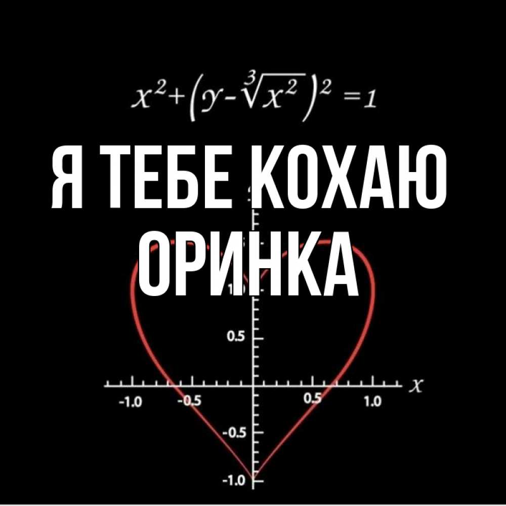 Открытка на каждый день з підписом, Оринка Я тебе кохаю сердечная формула Прикольна листівка з побажанням онлайн скачати безкоштовно 