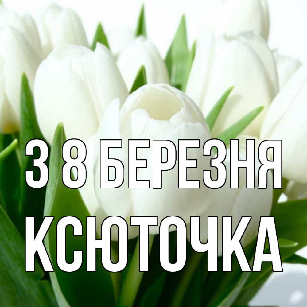 Открытка на каждый день з підписом, Ксюточка З 8 БЕРЕЗНЯ цветы Прикольна листівка з побажанням онлайн скачати безкоштовно 
