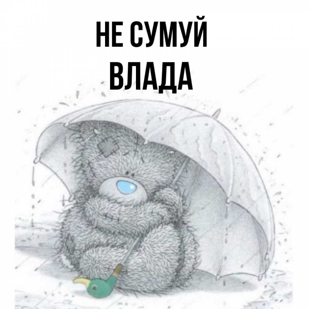 Открытка на каждый день з підписом, Влада Не сумуй спасите мишку Тедди Прикольна листівка з побажанням онлайн скачати безкоштовно 