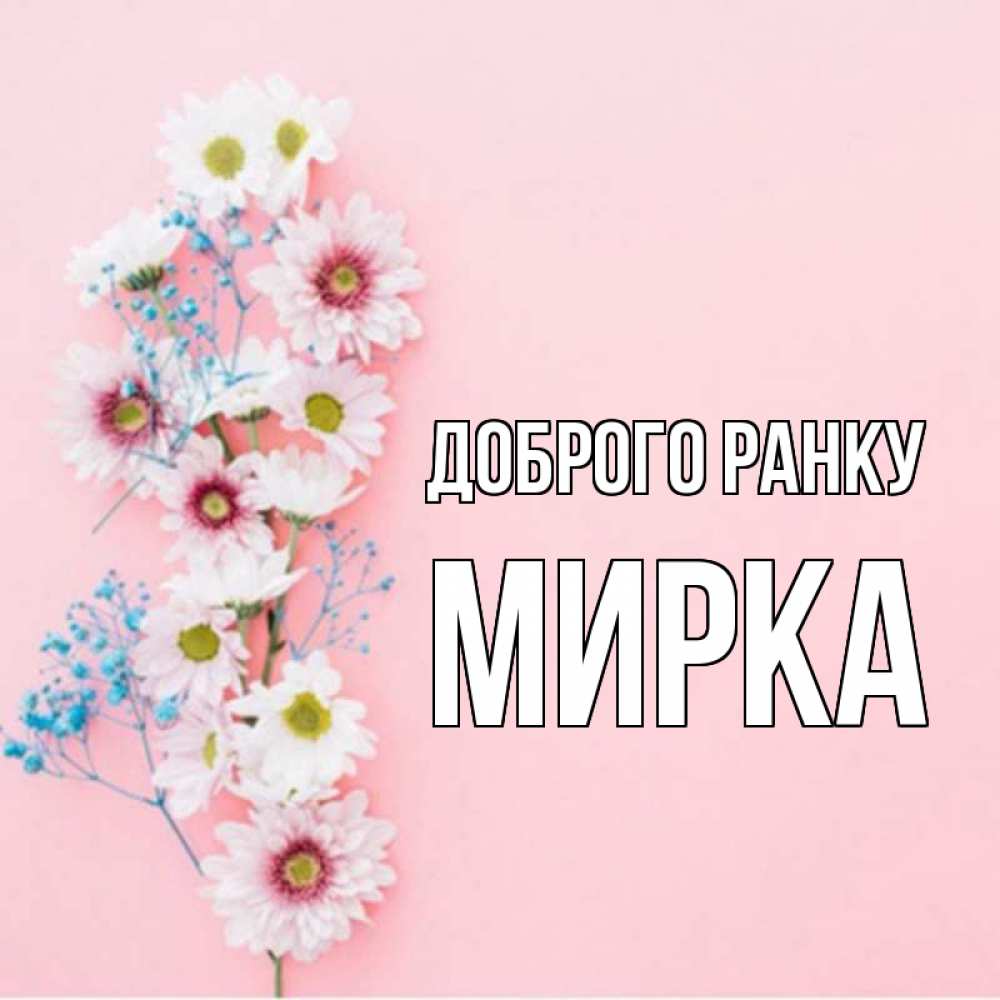 Открытка на каждый день з підписом, Мирка Доброго ранку цветы с подписью Прикольна листівка з побажанням онлайн скачати безкоштовно 