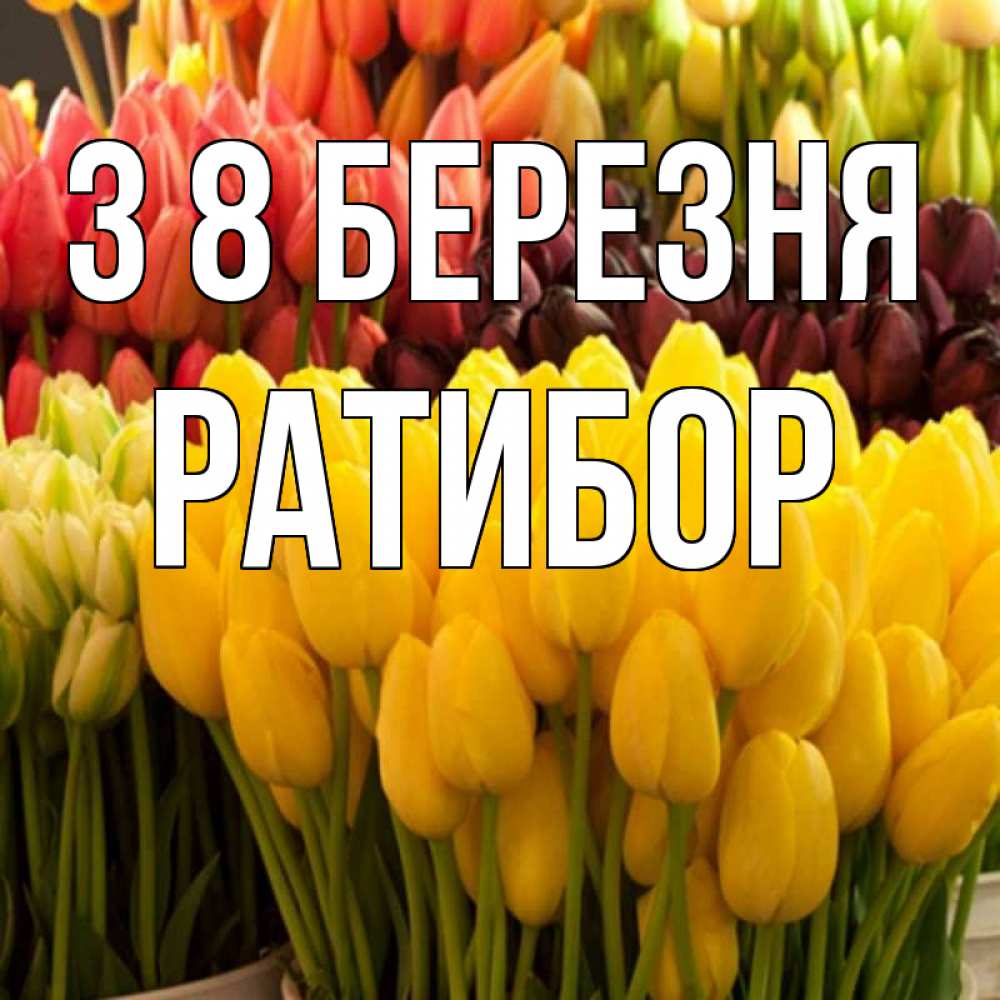 Открытка на каждый день з підписом, Ратибор З 8 БЕРЕЗНЯ цветы Прикольна листівка з побажанням онлайн скачати безкоштовно 
