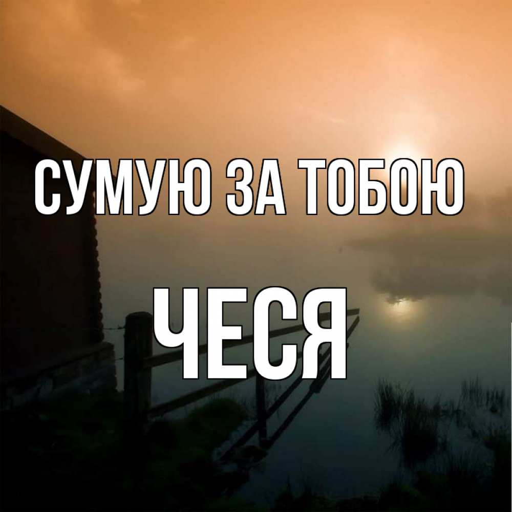 Открытка на каждый день з підписом, Чеся Сумую за тобою приходи ко мне на чай Прикольна листівка з побажанням онлайн скачати безкоштовно 