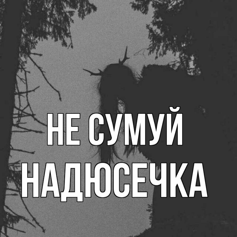 Открытка на каждый день з підписом, Надюсечка Не сумуй чудище лесное Прикольна листівка з побажанням онлайн скачати безкоштовно 