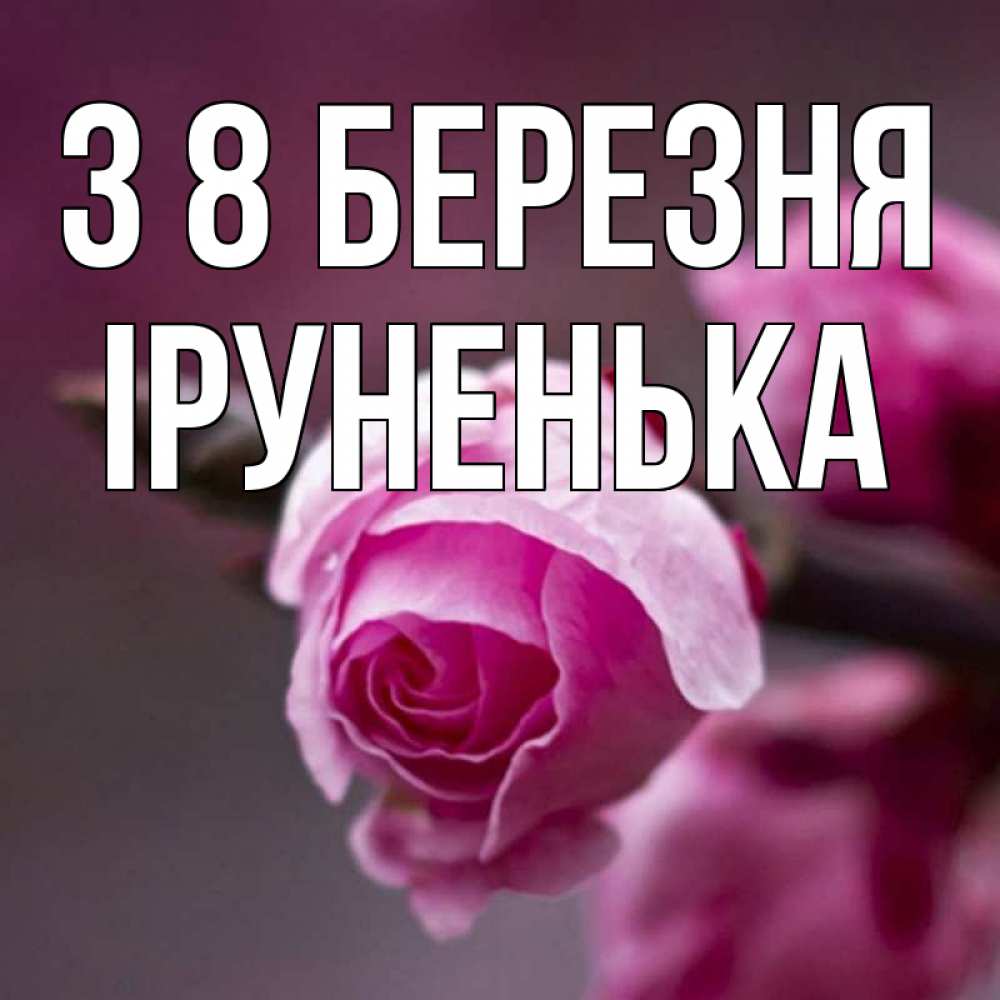Открытка на каждый день з підписом, Іруненька З 8 БЕРЕЗНЯ весна Прикольна листівка з побажанням онлайн скачати безкоштовно 