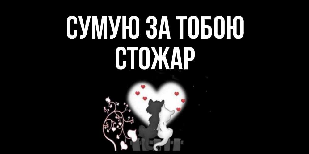 Открытка на каждый день з підписом, Стожар Сумую за тобою коты Прикольна листівка з побажанням онлайн скачати безкоштовно 