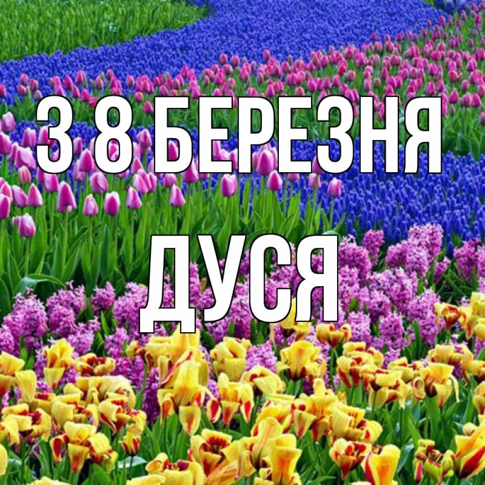 Открытка на каждый день з підписом, Дуся З 8 БЕРЕЗНЯ цветы Прикольна листівка з побажанням онлайн скачати безкоштовно 