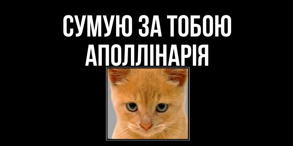 Открытка на каждый день з підписом, Аполлінарія Сумую за тобою открытки рыжий котенок скучает по тебе Прикольна листівка з побажанням онлайн скачати безкоштовно 