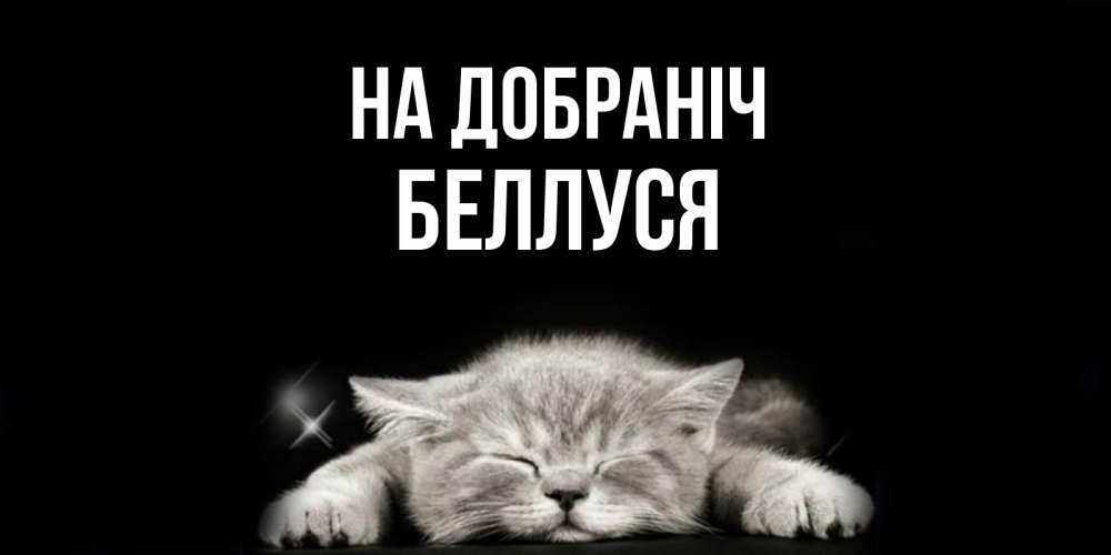 Открытка на каждый день з підписом, Беллуся На добраніч спящий котик Прикольна листівка з побажанням онлайн скачати безкоштовно 