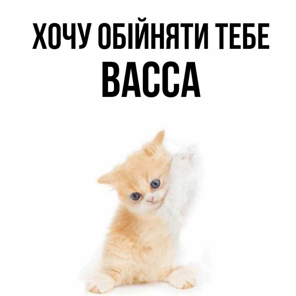 Открытка на каждый день з підписом, Васса Хочу обійняти тебе я хочу очень скорее обнимаешек Прикольна листівка з побажанням онлайн скачати безкоштовно 