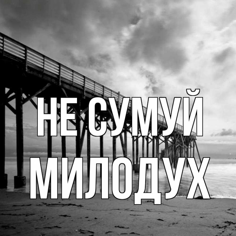 Открытка на каждый день з підписом, Милодух Не сумуй вода и пляж под мостом Прикольна листівка з побажанням онлайн скачати безкоштовно 