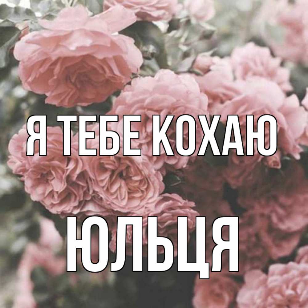 Открытка на каждый день з підписом, Юльця Я тебе кохаю розы 3 Прикольна листівка з побажанням онлайн скачати безкоштовно 