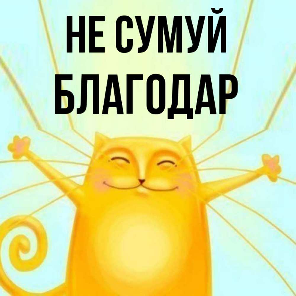 Открытка на каждый день з підписом, Благодар Не сумуй обнимашки усатые Прикольна листівка з побажанням онлайн скачати безкоштовно 