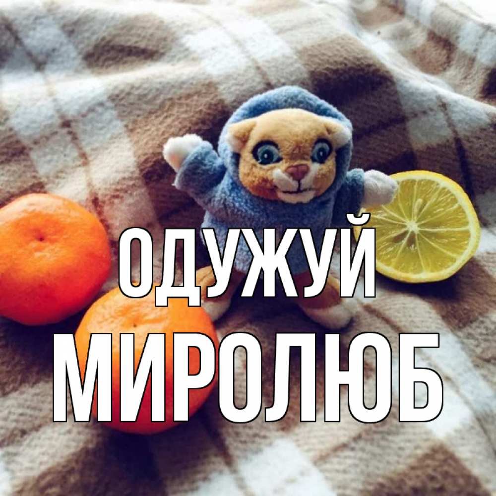 Открытка на каждый день з підписом, Миролюб Одужуй вот тебе апельсинка и лимон Прикольна листівка з побажанням онлайн скачати безкоштовно 