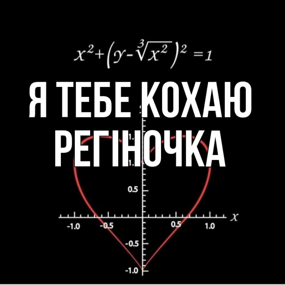 Открытка на каждый день з підписом, Регіночка Я тебе кохаю сердечная формула Прикольна листівка з побажанням онлайн скачати безкоштовно 
