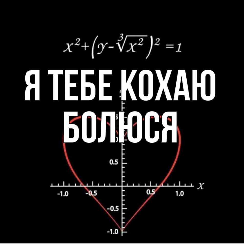 Открытка на каждый день з підписом, Болюся Я тебе кохаю сердечная формула Прикольна листівка з побажанням онлайн скачати безкоштовно 