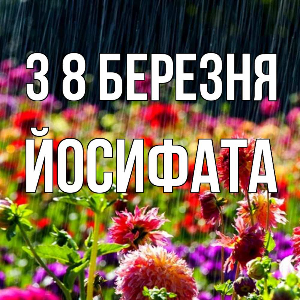 Открытка на каждый день з підписом, Йосифата З 8 БЕРЕЗНЯ цветы под дождиком к международному женскому дню Прикольна листівка з побажанням онлайн скачати безкоштовно 