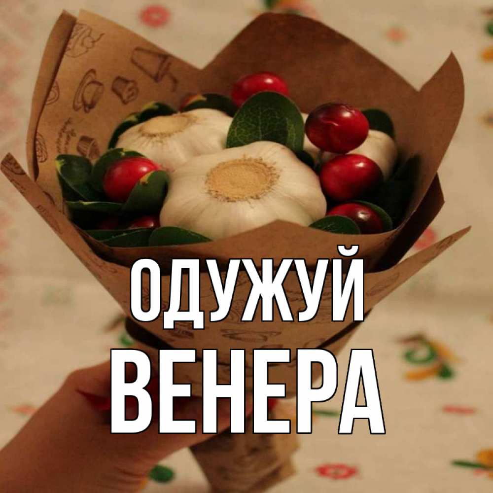Открытка на каждый день з підписом, Венера Одужуй букет из фитонцидов и витамина c Прикольна листівка з побажанням онлайн скачати безкоштовно 