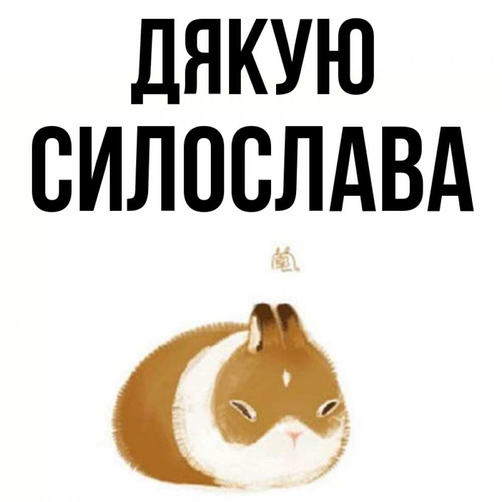 Открытка на каждый день з підписом, Силослава Дякую коричнево белый домашний питомец Прикольна листівка з побажанням онлайн скачати безкоштовно 