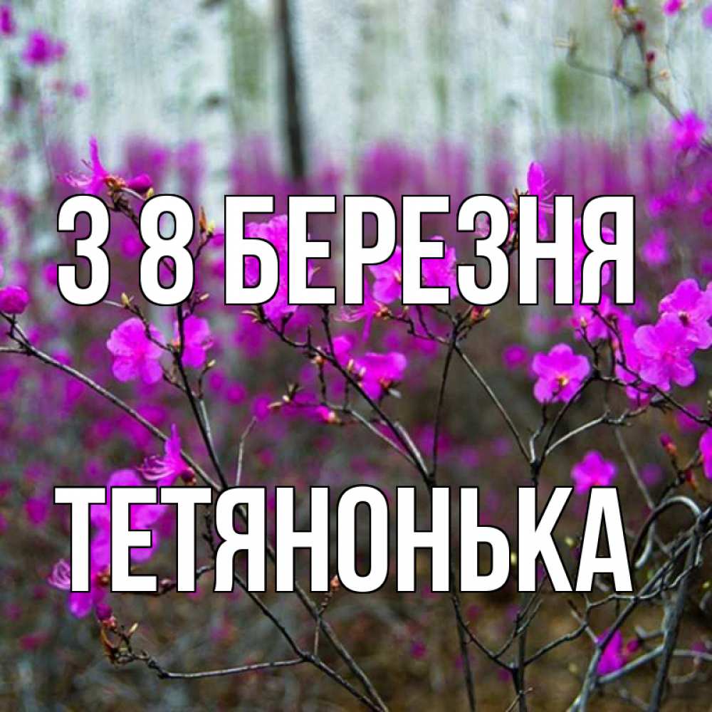 Открытка на каждый день з підписом, Тетянонька З 8 БЕРЕЗНЯ дикие цветы Прикольна листівка з побажанням онлайн скачати безкоштовно 