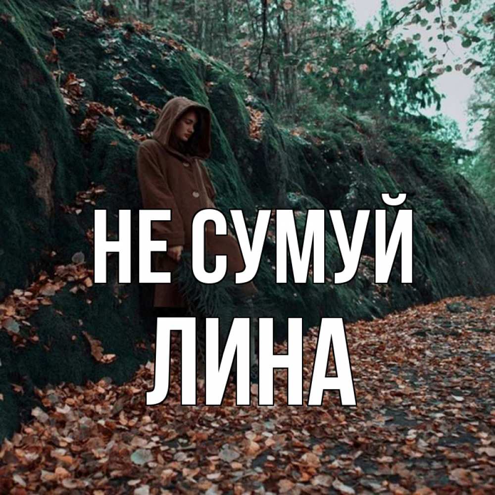 Открытка на каждый день з підписом, Лина Не сумуй осенний лес Прикольна листівка з побажанням онлайн скачати безкоштовно 